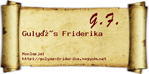 Gulyás Friderika névjegykártya
