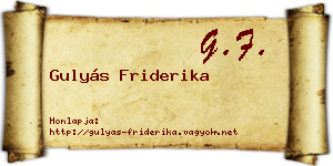Gulyás Friderika névjegykártya
